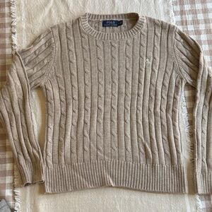 Polo by Ralph Lauren Women's Beige Cable Knit Sweater